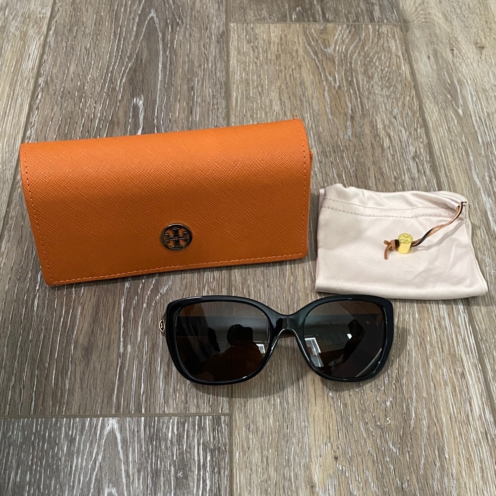 Tory Burch Black Sunglasses with Orange Case